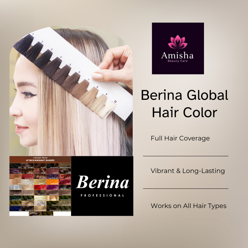 berina global hair color in agra at amisha beauty care