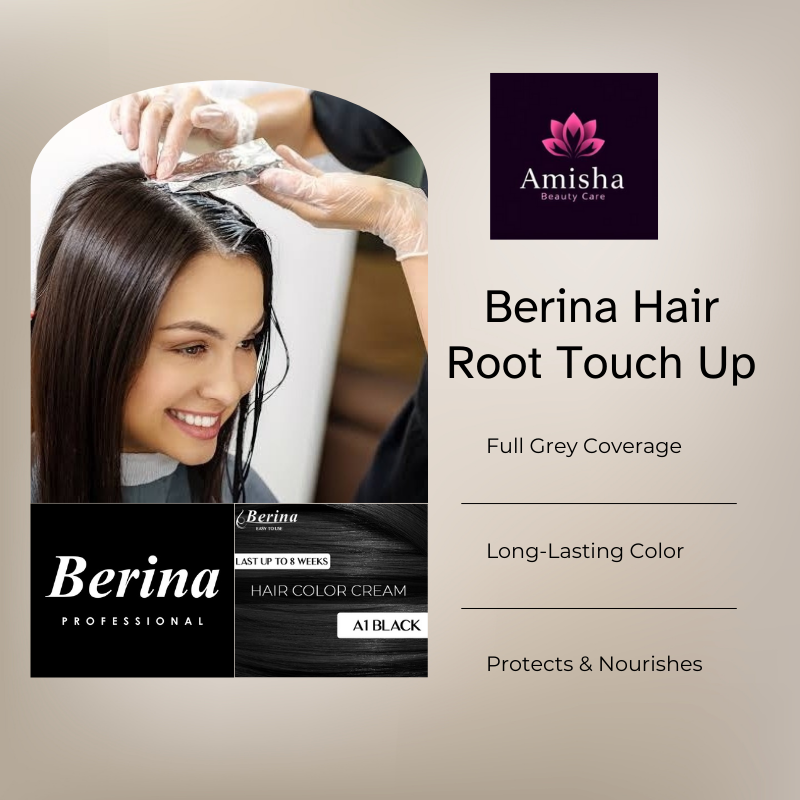 berina hair root touch up in agra at amisha beauty care