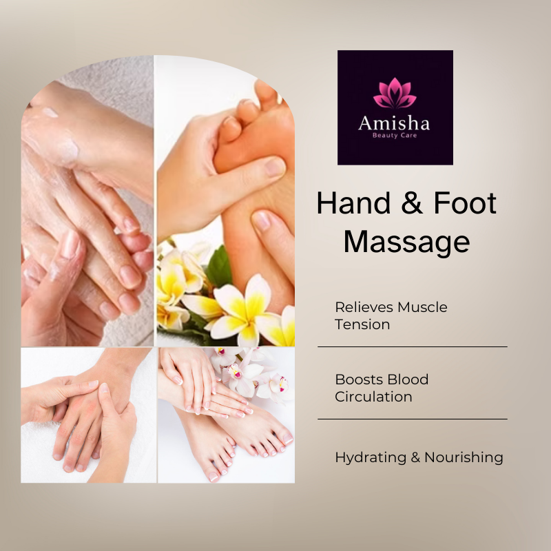 hand & foot massage in agra at amisha beauty care and amisha makeover