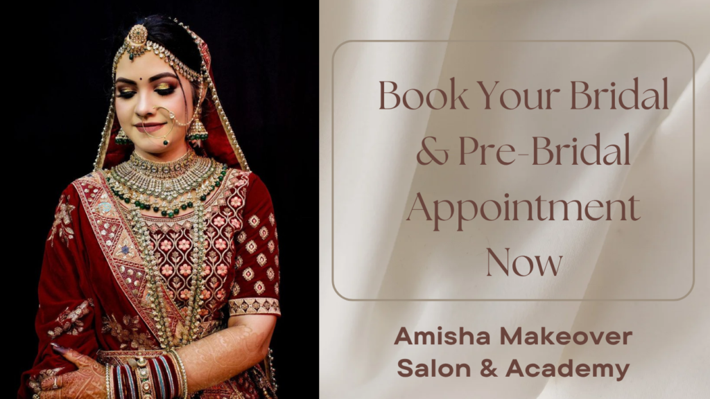 book best bridal makeup in agra at amisha makeover salon and academy