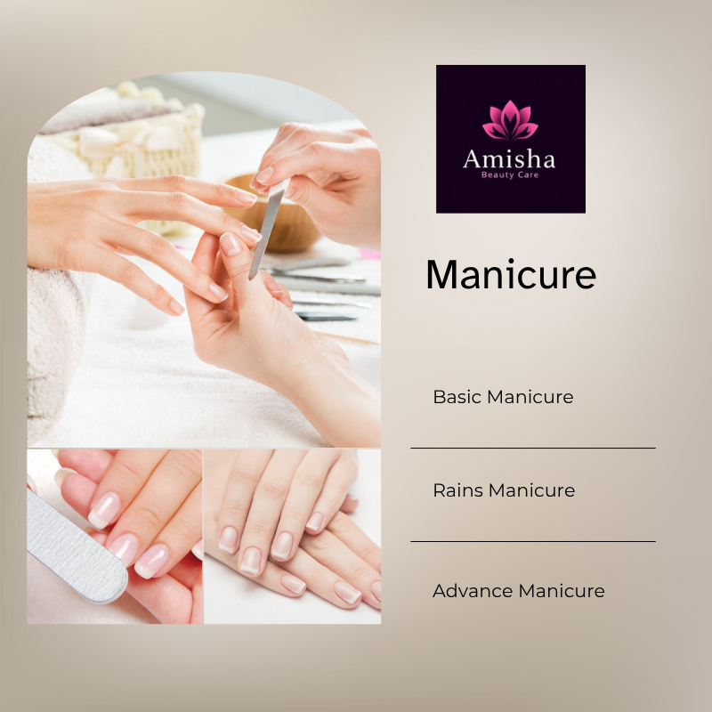 Manicure at amisha makeover salon and academy in agra
